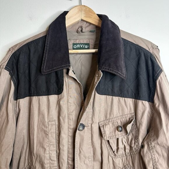 ORVIS Newsland Field Coat Hunting Jacket 18NX Brown Beige Large L - Picture 2 of 14